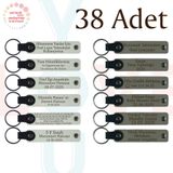 MiaWiki Üzerine İsim Yazılan Deri Anahtarlık 38'li Set, Standart, MH-KAN9042X38, Beyaz & Kül Gri, üniseks-yetişkin