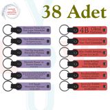 MiaWiki Üzerine İsim Yazılan Deri Anahtarlık 38'li Set, Standart, MH-KAN9112X38, Mor Menekşe & Nar Çiçeği, üniseks-yetişkin