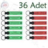 MiaWiki Üzerine İsim Yazılı Anahtarlık 36'lı Set, Standart, MH-KAN9057X36, Fıstık Yeşili & Nar Çiçeği, üniseks-yetişkin