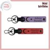 MiaWiki Vatan Temalı Ay Yıldız Motifli Anahtarlık Seti, Standart, MH-KAN-32616x2, mor menekşe-nar çiçeği, üniseks-yetişkin