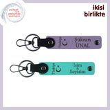MiaWiki Vatan Temalı Ayyıldız Türkiye Deri Anahtarlık, Standart, MH-KAN-33694x2, mor menekşe-turkuaz, üniseks-yetişkin