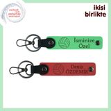 MiaWiki Voleybol Desenli Deri Anahtarlık Takımı, Standart, MH-KAN-36152x2, fıstık yeşil-nar çiçeği, üniseks-yetişkin