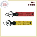 MiaWiki Voleybol Temalı Deri Anahtarlık Seti x2, Standart, MH-KAN-36281x2, nar çiçeği-sarı, üniseks-yetişkin