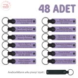 MiaWiki Yazılabilen Anahtarlık Mor Menekşe Siyah 48'li, Standart, MH-KAN8573X48, Mor Menekşe & Siyah, üniseks-yetişkin