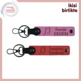 MiaWiki Yazılabilir Deri Anahtarlık Seti Pembe-Nar Çiçeği, Tek Ebat, MH-KAN-35871x2, pembe-nar çiçeği, üniseks-yetişkin