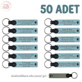 MiaWiki Yeni Doğan Hatırası Anı Anahtarlığı Set 50'li, Standart, MH-KAN8511X50, Gök Mavi & Gri, üniseks-bebek