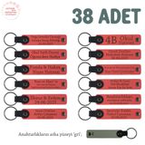 MiaWiki Yeni Yıl Kutlaması Mesaj ve İsim Yazılı Anahtarlık, Standart, MH-KAN8537X38, Nar Çiçeği & Gri, üniseks-yetişkin
