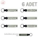 MiaWiki Yoga Ekibine Özel İsim Yazılı Anahtarlık 6'lı Set, Standart, MH-KAN8547X6, Beyaz & Gri, üniseks-yetişkin