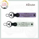 MiaWiki Yol Sürücülerine Özel İsim Plaka Anahtarlık, Standart, MH-KAN-MT-4488x2, Mor Menekşe-Beyaz, üniseks-yetişkin