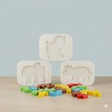 Mibe.co Eğitici Puzzle Hayvanlar Serisi Yap-Boz Inek/fil/köpek 17 Parça Güvenli Set