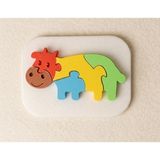 Mibe.co Eğitici Puzzle Köpek Yapboz 6 Parça Güvenli Oyuncak - inek