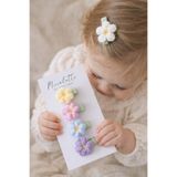 Miccolatte Bebek Örgü Papatya Tokası 5’li – Mini Klipsli Doğal Bebek Saç Aksesuarı (3.5 cm)