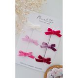 Miccolatte El Yapımı Kadife Fiyonk Bebek Klips Toka Seti – 6’lı Mini (3.5 cm)