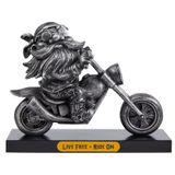 MicDecor Home Decor Live Free Ride On Rock Motosiklet Polyresin Retro Havalı İlham Verici Motosiklet 17,5 cm Heykelcik Ulusal Gün Hediyeleri JS0375C (Gümüş)