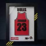 Michael Jordan #23 Chicago Bulls 3D Forma Tablo - Basketbol Temalı Dekoratif Duvar Sanatı - Koleksiyonluk Sporcu Çerçevesi