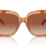Michael Kors Eyewear Kadın Mk2213 Güzel Kare Güneş Gözlüğü, Amber Grafik Kaplumbağa/Açık Kahverengi Gradyan, 57 mm