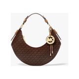 Michael Kors Kadın Marka Logo Baskılı Gold Aksesuar Detaylı Ayarlanabilir Omuz Askılı Günlük Kullanıma Uygun Şık Kahverengi Omuz Çantası 30F5GQ4L6B 252