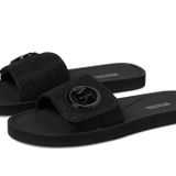 Michael Kors Kadın Mk Charm Slide Spor Sandalet, Siyah, 36 EU