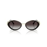 Michael Kors Kadın Mk1179 Key West Oval Güneş Gözlüğü, Siyah/Açık Gri Gradyan Siyah, 53 mm
