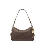 Michael Kors Nolita Medium Üst Fermuarlı Dönüştürülebilir Omuz, Altın Tonlu Donanım/Mk İmza Kaplamalı Dimi/Kahverengi/Meşe Palamudu, One Size, Nolita Medium Üst Fermuarlı Dönüştürülebilir Omuz