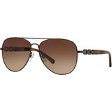 Mıcheall Kors Mk 1003 58 1002 13 Fiji Polarize Gun Metal Mat Metal Havana Pilot Kahverengı Unısex Güneş Gözlüğü