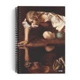 Michelangelo Merisi da Caravaggio/Narcissus, 1597-99 | Spiralli Defter 16 | A5 | Çizgisiz |100 Sayfa