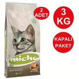 Micho 2'Li Paket Yetişkin Kedi Maması 3 Kg + 3 Kg - Tazelik Garantili