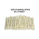 Miçiko Beyaz Burgu Çubuk Ödül ve Çiğneme Köpek Kemiği 12 CM 50'li