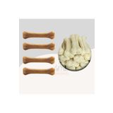 Miçikopet Köpekler İçin Naturel ve Beyaz Press Çiğneme Kemiği 7Cm 8li Paket
