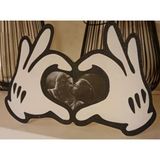 Mickey El Kalp Tasarımlı 3D Fotoğraf Çerçevesi - Modern Pop Art Sevgiliye Hediye, Dekoratif Masa Üstü Resim Standı