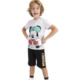 Mickey Mouse 4531 Erkek Çocuk Bermuda Şortlu Pijama Takım - 6 - 7 Yaş - Beyaz