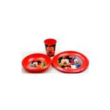 Mickey Mouse Clup House Mickey Plastik 3'lü Set (Kase,tabak,bardak)
