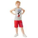 Mickey Mouse D4787-3 Gri Melanj Erkek Çocuk Bermuda Takım