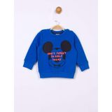 Mickey Mouse Lisanslı Bebek Sweatshirt 18334 - Koyu Saks - 1 - 1,5 Yaş