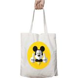 Mickey Mouse Middle Finger Iki Tarafı Kalıcı Baskılı Yıkanabilir Çanta