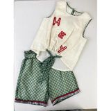 Mickey Mouse Midimod Kız Çocuk Keten Bluz Şifon Astarlı Şort 2 Li Set - 9 Yaş - Ekru