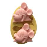 Mickey Mouse Şeklinde 2 Li Silikon Pasta ve Seker Hamuru Kalibi 5x3x1 cm