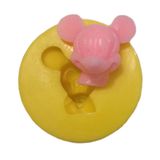 Mickey Mouse Şeklinde Silikon Pasta ve Seker Hamuru Kalibi 3,5x3,5x2,5 cm