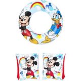 Mickey Mouse Temalı Deniz Simidi ve Kolluk, Çocuklar Için Güvenli ve Eğlenceli Set - Ahşap - Seçenek 1