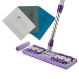 MICLO CLEANING | Mandallı Teleskobik Mop + 3lü Sihirli Cam, Ayna Bezi | Temizlik Seti