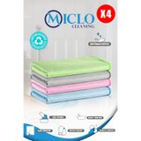 MICLO CLEANING X4 Adet | Mikrofiber Süper Sihirli Bez | 40x40cm | Cam Ve Ayna Bezi