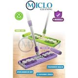 Miclo Mandallı Teleskobik Mop + 2 Bez Ergonomik Tasarıma Sahip Ayarlanabilir Uzunluk