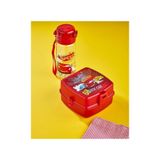 miço kids Çocuk Bölmeli Beslenme Kutusu Kaşıklı Çatallı Set - Sızdırmaz Bento Lunch Box Kırmızı Yemek Kabı Okul İçin+suluk