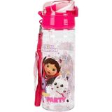 Miço Kids Gabby's Dollhouse Desenli Pipetli Çocuk Suluk 500 ml - Pembe Matara