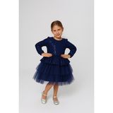 Miço Kids Payetli Peplumlu Kız Çocuk Abiye Elbise - 5 - 6 Yaş - Lacivert
