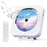 MICOCIOUS Bluetooth Taşınabilir Ev CD Müzik Çalar, Uzaktan Kumanda, Zamanlayıcı, Dahili Hoparlörler ve LED Ekranlı - FM Radyo Boombox (Beyaz)
