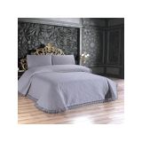 Micro Çift Kişilik Yatak Örtüsü Seti, 250x270 cm Yatak Örtüsü ve 50x70 cm 2 Yastık Kılıfı, Krem, Cappuccino, Gri, Pudra (Gri)