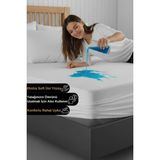 Micro-fitted %100 Sıvı Su Geçirmez Tek-çift Kişilik Full Kenar Çarşaf Yatak Alezi Koruyucu Çocuk 200x200 cm - 200 x 200 cm - Beyaz