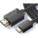 Micro HDMI To HDMI Kablo 2 Metre Altın Uçlu Yüksek Hızlı 1080P 4K Destekli Görüntü ve Ses Aktarım Kablosu Kamera Tablet Laptop Monitör Tv Uyumlu Dayanıklı Kablo | ZR1230 (Siyah 2 Metre) - Option-1 - Ahşap
