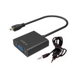 Micro Hdmi To Vga Kablo Çevirici Dönüştürücü Adaptör Ses Destekli